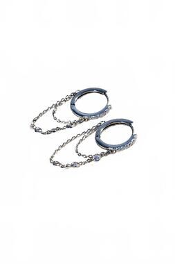 NEW NATIVE GEM women's tresor huggies earring in silver